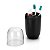 Porta Escovas Dente Creme Dental Banheiro Pia Com Tampa ~ Arthi Preto - Imagem 3