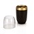 Porta Escovas Dente Creme Dental Banheiro Pia Com Tampa ~ Arthi Preto Com Dourado - Imagem 4