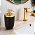Dispenser Porta Sabonete Líquido Pia Banheiro Lavabo ~ Arthi Preto Com Dourado - Imagem 1