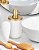 Dispenser Porta Sabonete Líquido Pia Banheiro Lavabo ~ Arthi Branco Com Dourado - Imagem 1