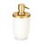 Dispenser Porta Sabonete Líquido Pia Banheiro Lavabo ~ Arthi Branco Com Dourado - Imagem 2