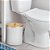 Lixeira 5 Litros Com Tampa Multiuso Para Banheiro E Cozinha ~ Arthi Branco Com Dourado - Imagem 1