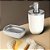 Porta Sabonete Liquido Luxo Para Lavabo 500ML Branco Cromo Fosco Arthi - Imagem 2