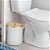 Lixeira 5 Litros Multiuso Com Tampa Plástico Diversas Cores Branco/dourado - Imagem 2