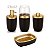 Kit Luxo 4 Acessórios Banheiro ~ Arthi Black com Dourado - Imagem 1