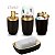 Kit Luxo 4 Acessórios Banheiro ~ Arthi Black com Dourado - Imagem 2