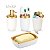 Kit Luxo 4 Acessórios Banheiro ~ Arthi Branco com Dourado - Imagem 2
