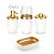 Kit Luxo 4 Acessórios Banheiro ~ Arthi Branco com Dourado - Imagem 1