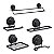 Kit Acessórios Banheiro 5 Peças Sucção Black ~ Arthi Preto - Imagem 1