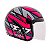 Capacete de Moto Fly F17 HG Velox Preto com Rosa  56 - Imagem 4