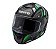 Capacete Fechado Moto Bieffe B12 Strada ~ Preto Fosco Verde - Imagem 3