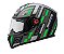 Capacete Fechado Moto Bieffe B12 Strada ~ Preto Fosco Verde - Imagem 2