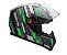 Capacete Fechado Moto Bieffe B12 Strada ~ Preto Fosco Verde - Imagem 4