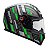 Capacete Fechado Moto Bieffe B12 Strada ~ Preto Fosco Verde - Imagem 1