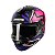 Capacete Moto Bieffe B12 Phanton Preto Fosco pink  56 - Imagem 5