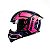 Capacete Moto Bieffe B12 Phanton Preto Fosco pink  56 - Imagem 2