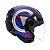 Capacete Aberto Freeway M Play Preto Azul Brilhante ~ Peels  56 - Imagem 2