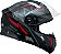 Capacete Bieffe Escamoteavel Bdynamic Attractie Preto Vermelho Com Óculos Interno  60 - Imagem 1