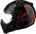 Capacete de Moto Mirage Edge Preto com Vermelho Com Óculos Peels  60 - Imagem 2