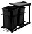 Lixeira Deslizante Dupla Preto Fosco 15l L375xa510xp460 Schmitt Preto - Imagem 1