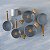 Conjunto de 6 Panelas Cerâmica Pratic Cook Indução Kit Antiaderente Soft Touch Mimo Style Grafite - Imagem 2