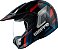 Capacete Moto Bieffe Horizon 3Sport Dual Sport Grafismo Preto Vermelho Azul  56 - Imagem 3