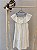 Vestido branco midi com listras douradas, Marca Hering, Tamanho 10 anos - Imagem 2