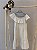 Vestido branco midi com listras douradas, Marca Hering, Tamanho 10 anos - Imagem 1