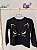 Blusa em malha manga comprida com estampa de gatinha, Marca H&M, TAM 3 - Imagem 1