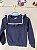 Tam: 4 - Janie & Jack - Blusa em malha azul, com babadinho - Imagem 1