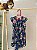 TAM 3 - Carter's - Vestido Azul com Flores Rosa - Imagem 1