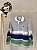 TAM 6 - Lacoste - Blusa de manga comprida cinza e listras branca, azul e verde - Imagem 1