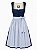Vestido Dirndl Azul Marinho com Avental Azul Claro - Imagem 1