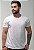 Kit 3 Camisetas Básicas Corte A Fio 100% Algodão - Brancas - Imagem 3