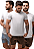 Kit 3 Camisetas Básicas Corte A Fio 100% Algodão - Brancas - Imagem 1