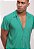 Camisa Masculina Lisa Manga Curta Viscose Premium - Verde Água - Imagem 1