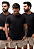 Kit 3 Camisetas Básicas Corte A Fio 100% Algodão - Preto - Imagem 1