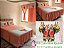Kit Casal Colcha e Cortina Pintada Floral em Oxford com Fronhas - Imagem 1