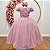 Vestido Infantil Longo Rose Tule Glitter Busto Nervura Festa Daminha - Imagem 6