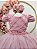 Vestido Infantil Longo Rose Tule Glitter Busto Nervura Festa Daminha - Imagem 4
