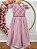 Vestido Infantil Longo Rose Tule Glitter Busto Nervura Festa Daminha - Imagem 1