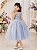 Vestido Infantil Azul C/ Renda e Tule De Brilho - Imagem 5