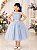 Vestido Infantil Azul C/ Renda e Tule De Brilho - Imagem 9