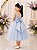 Vestido Infantil Azul C/ Renda e Tule De Brilho - Imagem 1