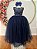 Vestido Infantil Damas de Honra Longo Azul Marinho C/ Pérolas - Imagem 4