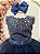 Vestido Infantil Damas de Honra Longo Azul Marinho C/ Pérolas - Imagem 1