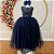 Vestido Infantil Damas de Honra Longo Azul Marinho C/ Pérolas - Imagem 5