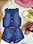 Conjunto Infantil Colete e Short Jeans C/ Cinto Boiadeira Country - Imagem 2