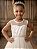 Vestido Infantil Festa Luxo, em Cetim, Off White com Tule Brilhante e Renda - Imagem 10