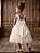 Vestido Infantil Festa Luxo, em Cetim, Off White com Tule Brilhante e Renda - Imagem 5